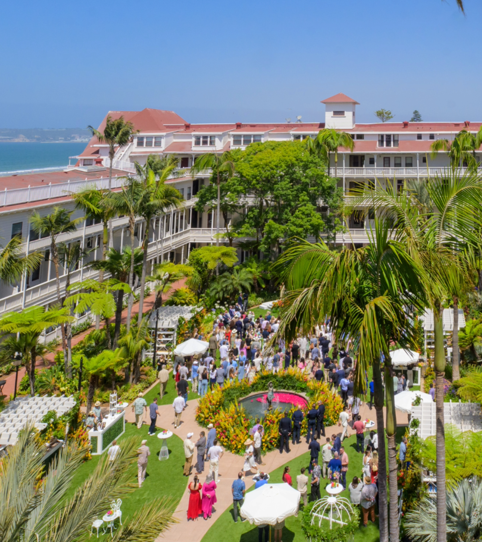 victorian garden drone shot