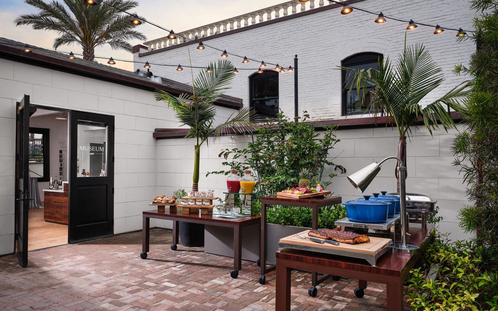 A charming outdoor event in the Legacy Court.