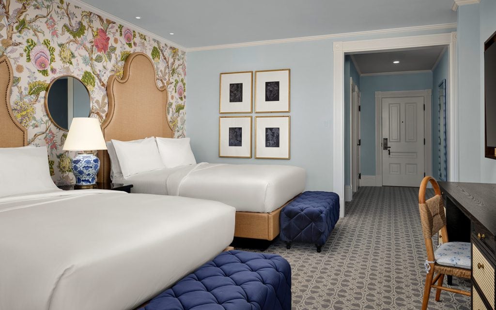 Victorian guest room with 2 queen beds